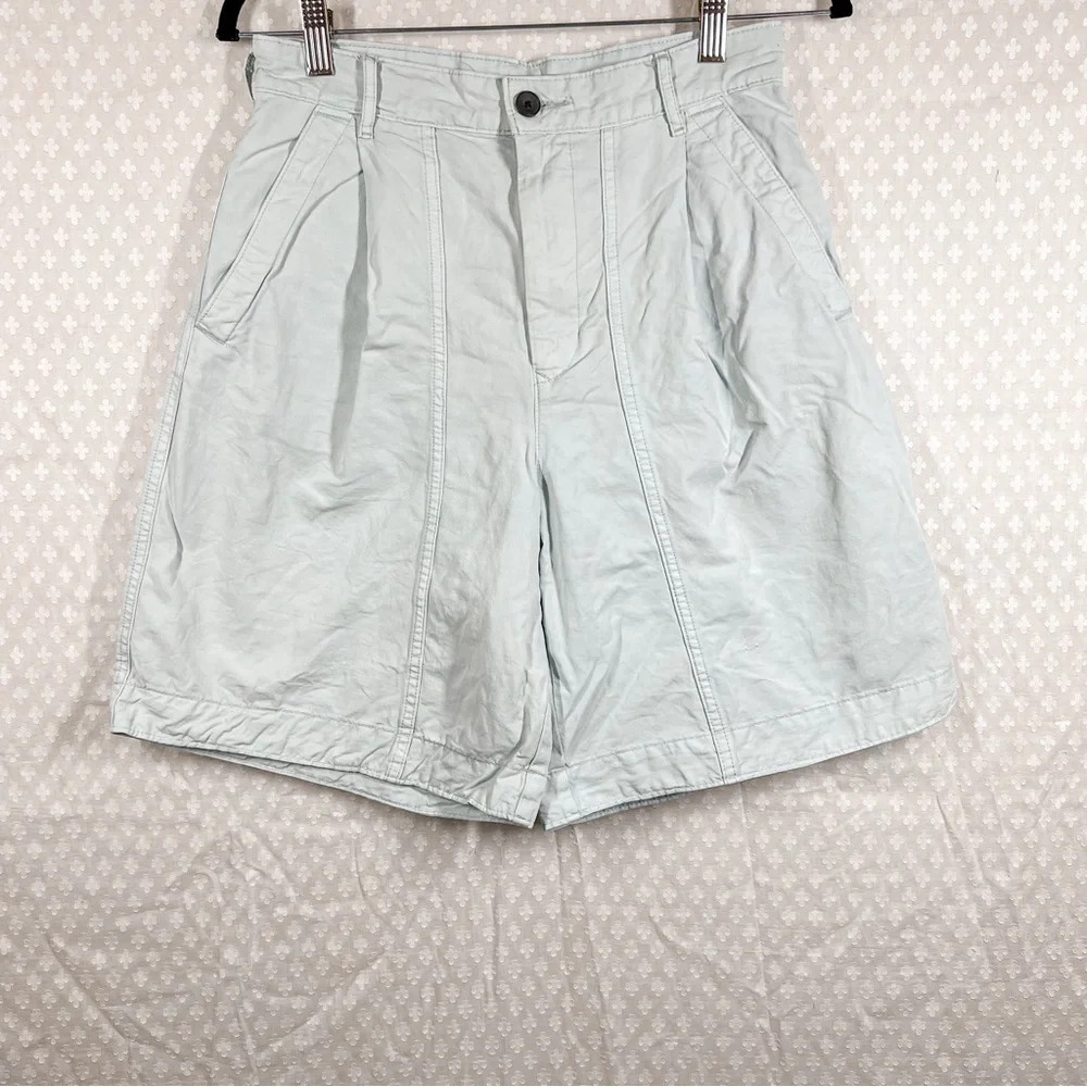 Everlane Light Blue The Tourist Organic Cotton High Rise Shorts - Picture 2 of 5